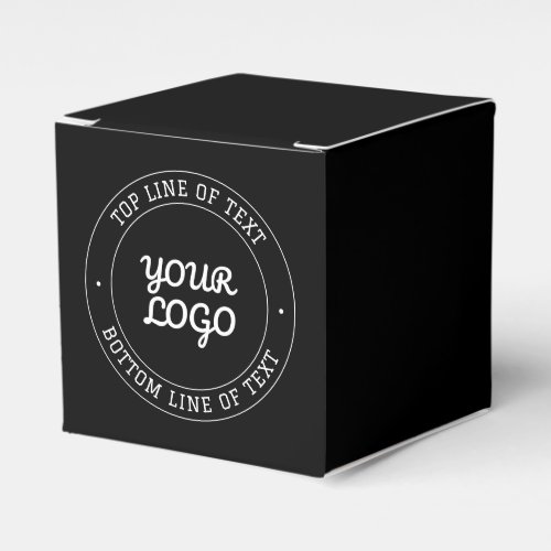 Editable Text Design w/Your Logo | Black and White Favor Boxes
