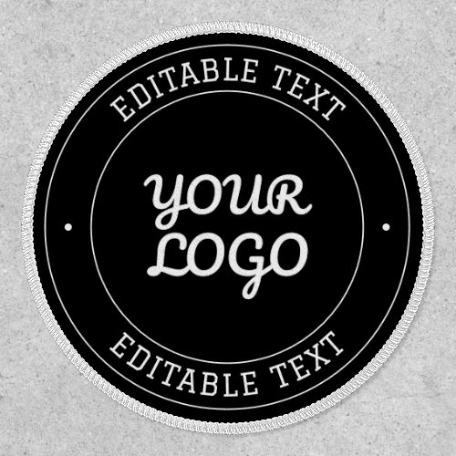 Editable Text Design w/Your Logo | Black and White Patch