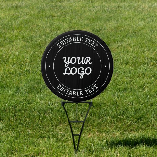 Editable Text Design w/Your Logo | Black and White Sign