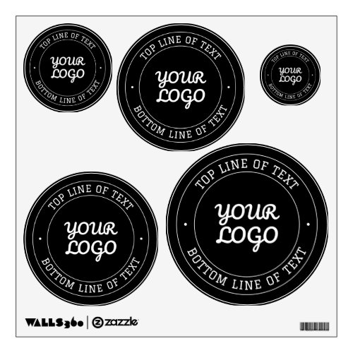 Editable Text Design w/Your Logo | Black and White Wall Decal