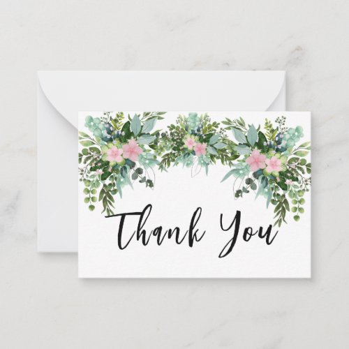 Editable Text Floral Thank You Welcome Home made Note Card
