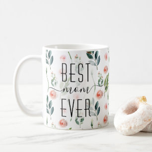 Editable Text Peach Floral Garden Mothers Day Coffee Mug