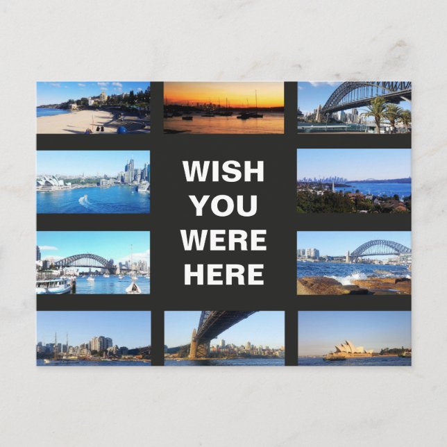 Editable text - Sydney Australia multi-photo Postcard (Front)