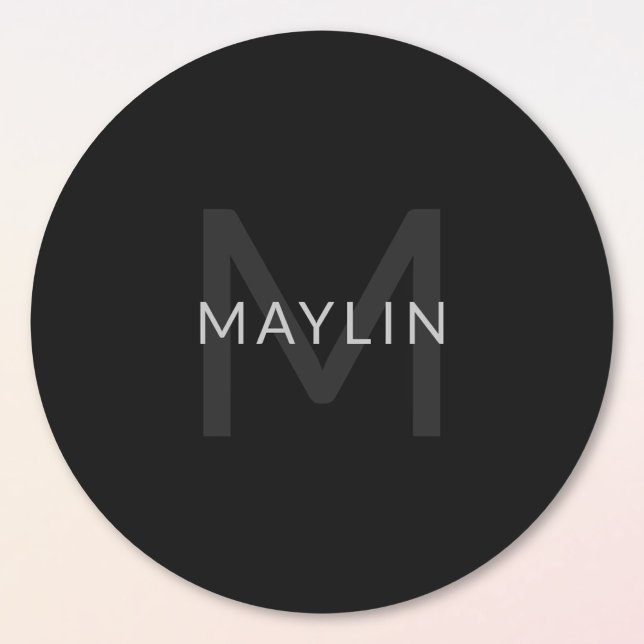 Editable Text Template for Monogrammed Name Etc. Classic Round Sticker (Creator Uploaded)