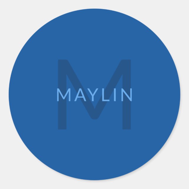 Editable Text Template for Monogrammed Name Etc. Classic Round Sticker (Front)