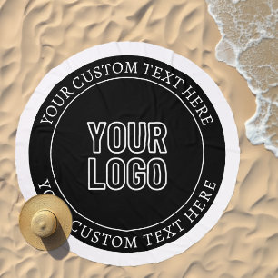 Editable Text & Your Logo or other Design Beach Towel