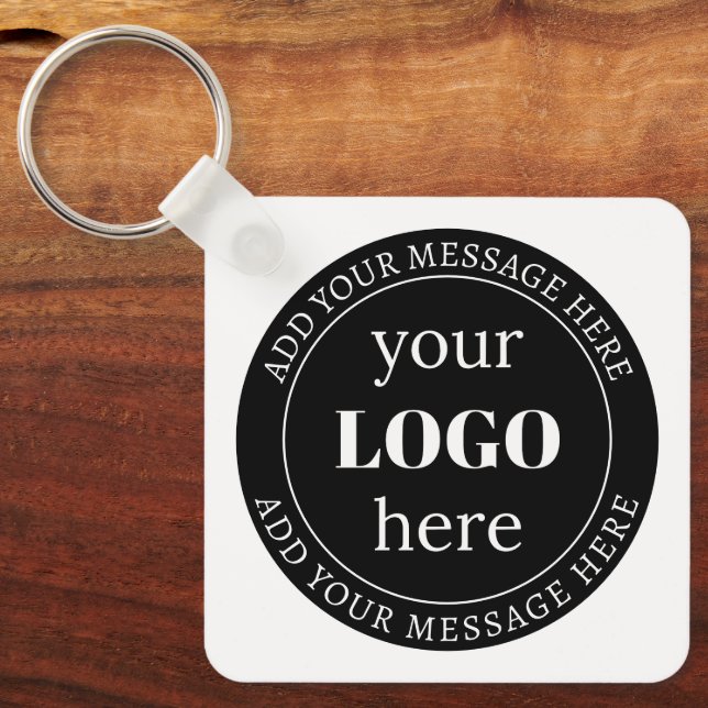 Editable Text & Your Logo or other Design  Keychain (Front)