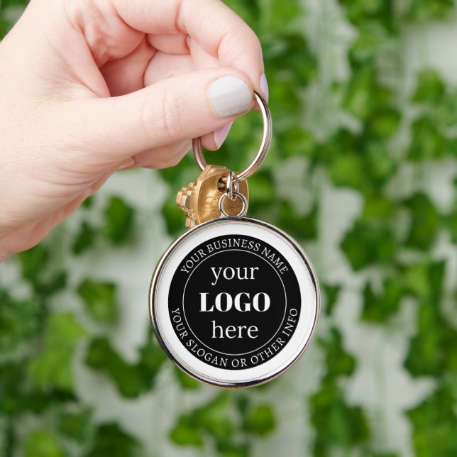 Editable Text & Your Logo or other Design  Keychain (Hand)