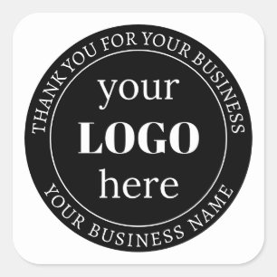 Editable Text & Your Logo or other Design Square Sticker