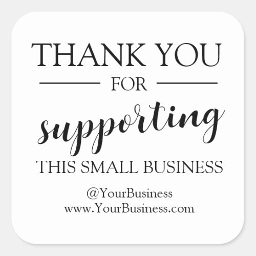 Editable Thank You postage  sign Square Sticker