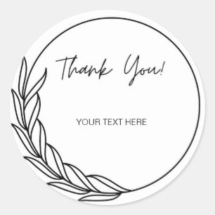 EDITABLE THANK YOU STCIKER CLASSIC ROUND STICKER