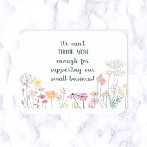 Editable Thanks For Supporting Our Small Business Square Sticker