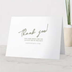 Editable Thanks For Your Purchase Business Letterpress Thank You Card
