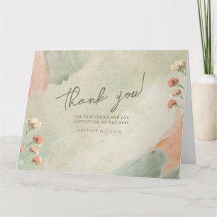Editable Thanks For Your Purchase Business Letterpress Thank You Card