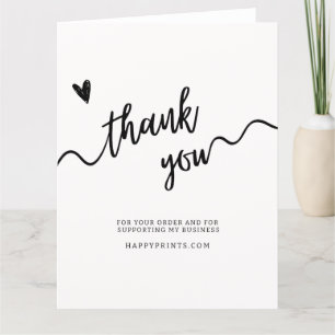 Editable Thanks For Your Purchase Business Minimal Letterpress Thank You Card