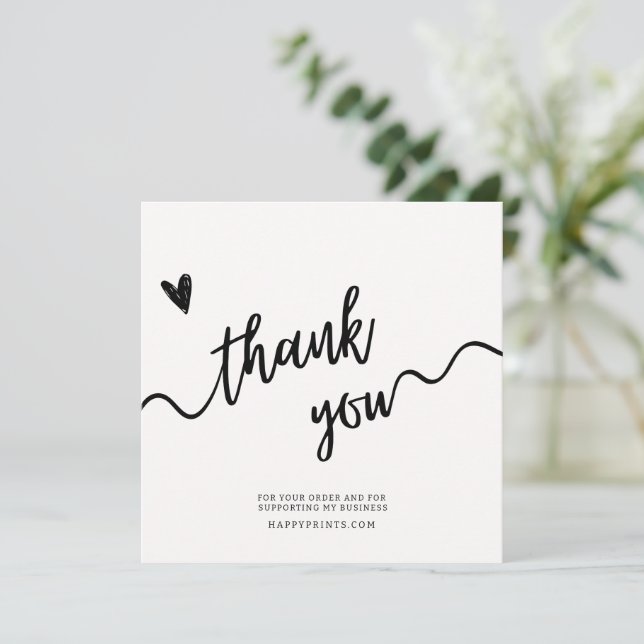 Editable Thanks For Your Purchase Business Minimal Thank You Card (Standing Front)