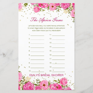 Editable The Apron Game Bridal Shower Game