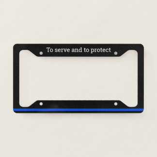 Editable Thin Blue Line Police License Plate Frame