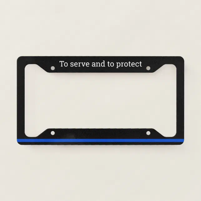 Editable Thin Blue Line Police License Plate Frame Zazzle