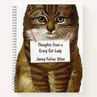 Editable Thoughts From a Crazy Cat Lady Journal