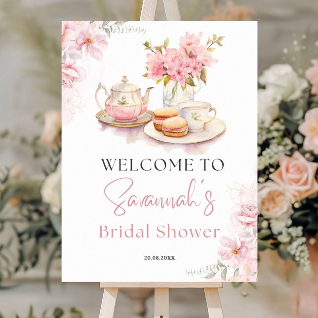 Editable Time For Tea With The Bride To Be Sign (Creator Uploaded)