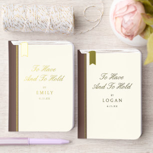 Editable Title Vintage Book Library Wedding Ivory