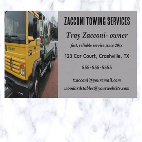 Editable Tow Truck  Business Card