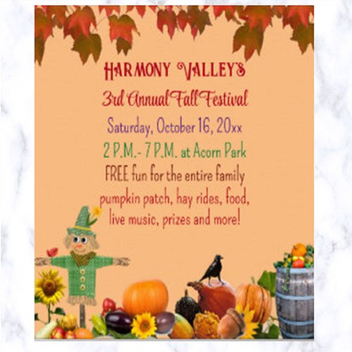 Editable Town Fall Festival Poster