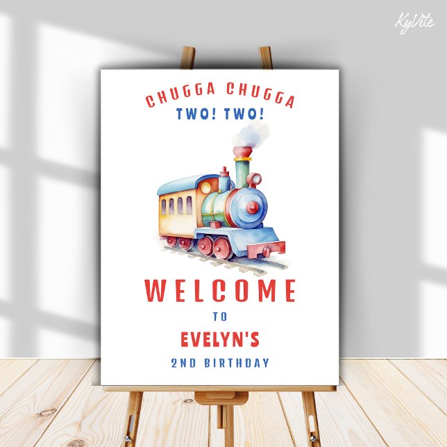 Editable Train Adventure Welcome Sign 2nd Birthday (Creator Uploaded)
