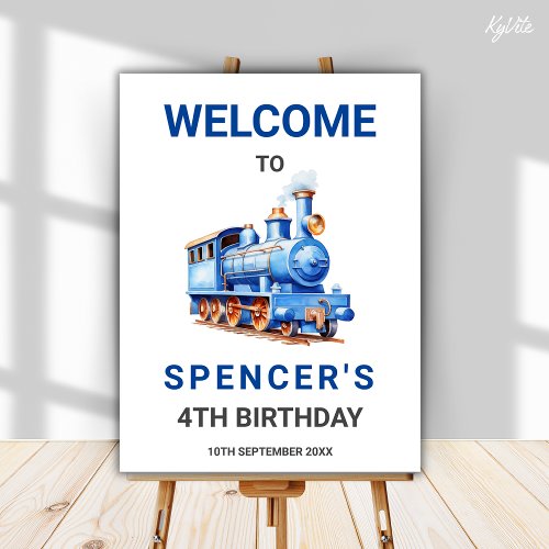 Editable Train Birthday Welcome Sign _ Boys