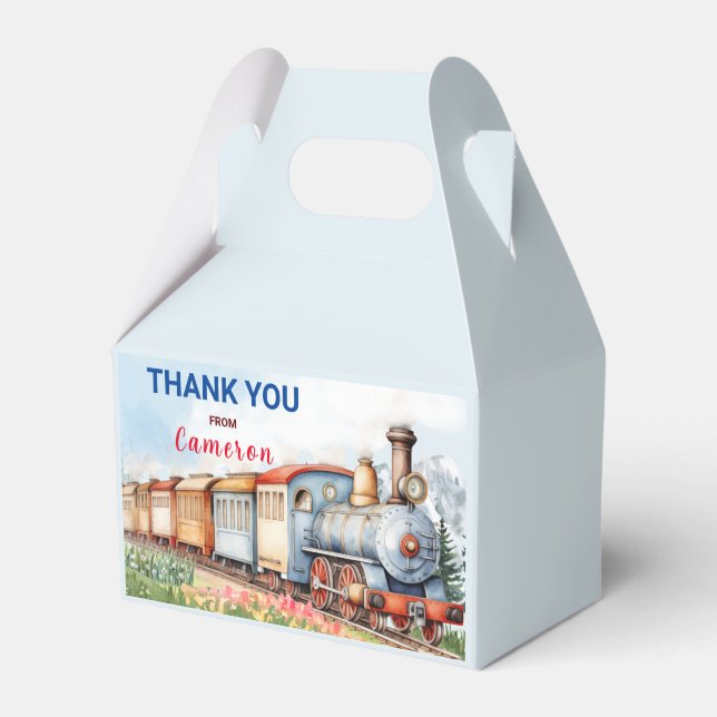 Editable Train Gable Box/Favor Box Train Adventure (Front Side)