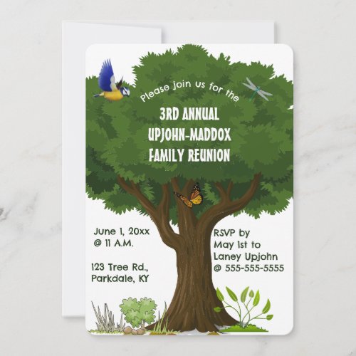 Editable Tree and Nature Family Reunion Party