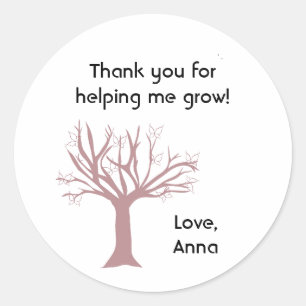 Editable, Tree Thank You Sticker