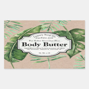 Editable Tropical Kraft Body Butter Label