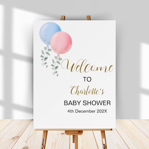 Editable Twin Baby Shower Welcome Sign