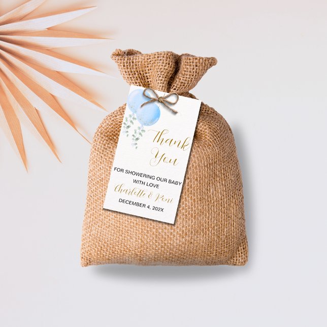 Editable Twin Boys Baby Shower Thank You Tag (Creator Uploaded)