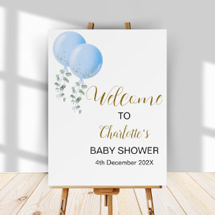 Editable Twin Boys Baby Shower Welcome Board