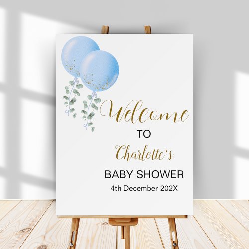 Editable Twin Boys Baby Shower Welcome Board