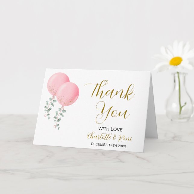 Editable Twin Girls Baby Shower Thank You Card (Small Plant)