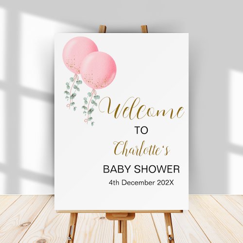 Editable Twin Girls Baby Shower Welcome Sign