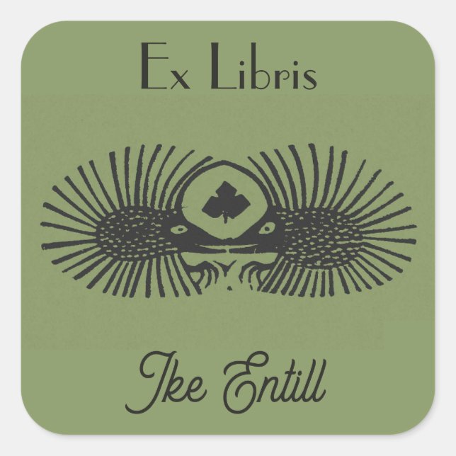 Editable Two Hedgehogs Bookplate (Front)