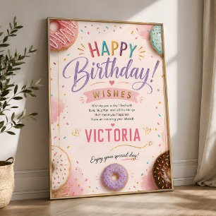 Editable Two Sweet Donut Birthday Poster