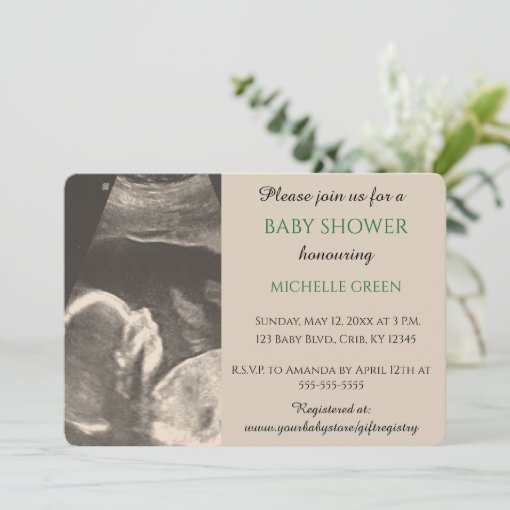Editable Ultrasound Baby Shower Invitation | Zazzle