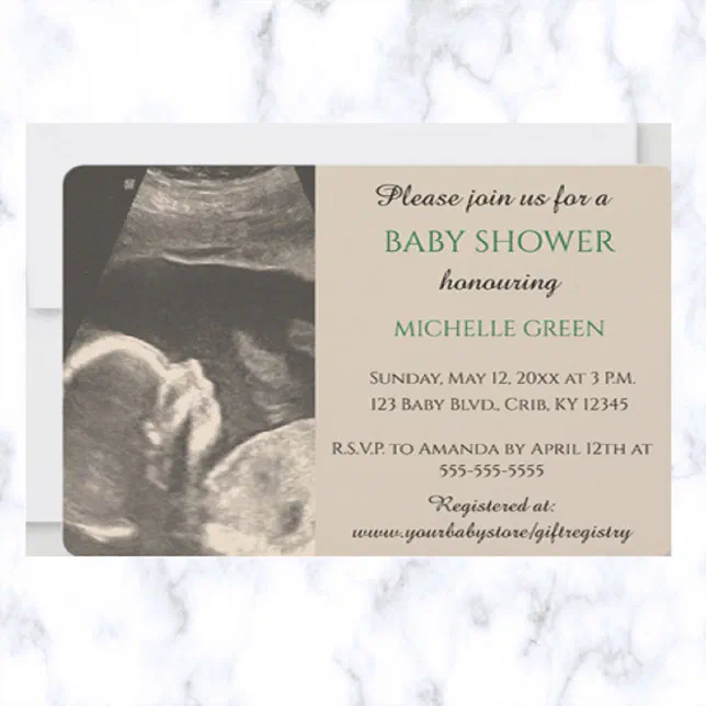 Editable Ultrasound Baby Shower Invitation Zazzle