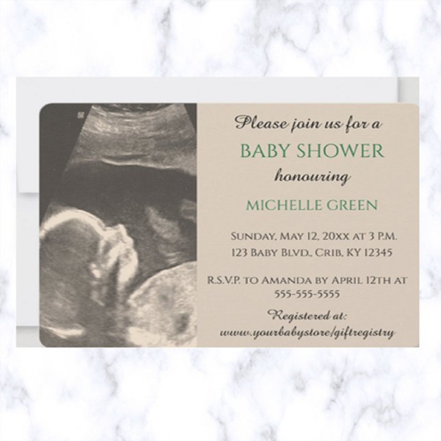 Editable Ultrasound Baby Shower Invitation