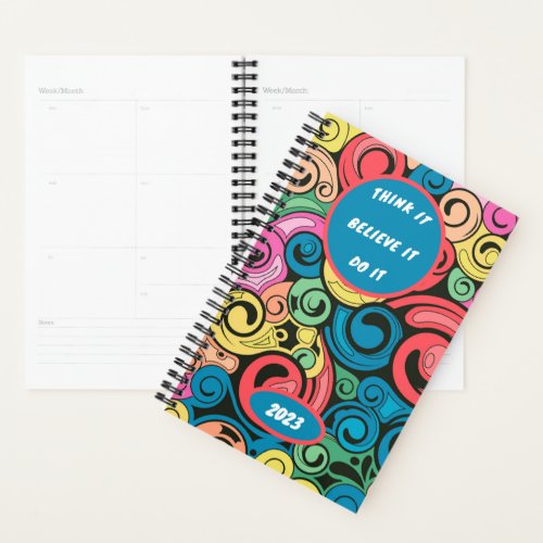 Editable Undated Planner Colorful Art 2023 Planner