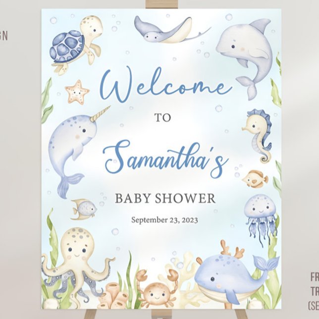 Editable Under the Sea Baby Shower Welcome Sign  (Creator Uploaded)