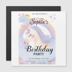 Editable Unicorn Birthday Party Invitation