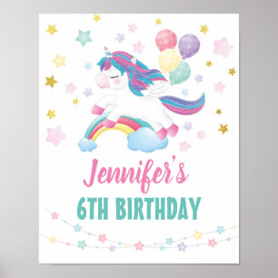 Editable Unicorn Birthday Party Welcome Sign