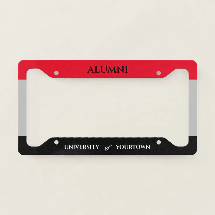 Editable University Alumni License Plate Frame Zazzle